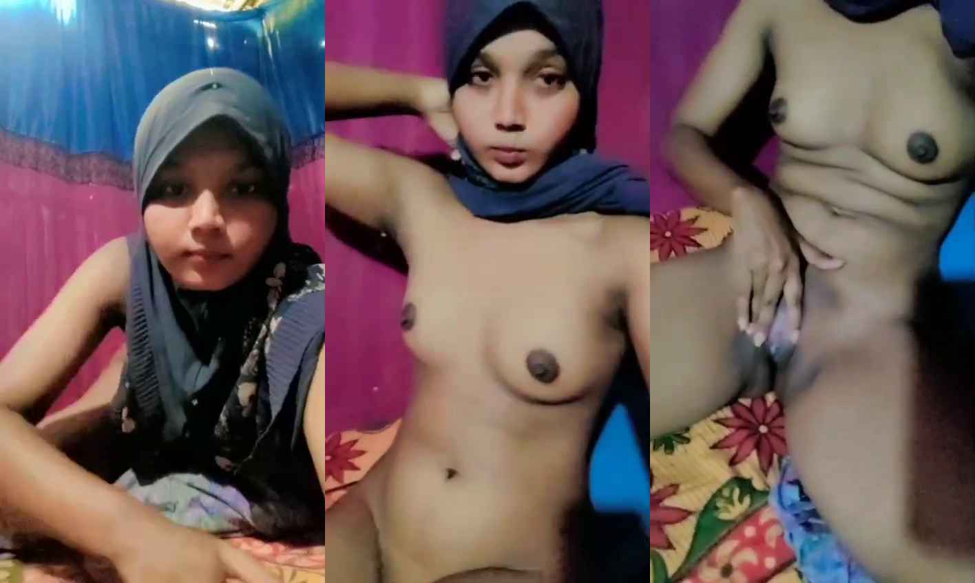 Skinny Desi teen 18+ Hijab Girl Pussy and Small Boobs Viral Video