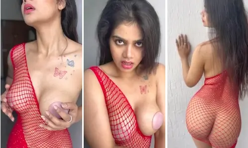 Beautiful Model In Net Dress Showing Her Moves HD Video