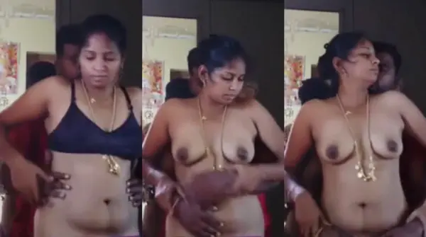 Tamil Cute Aunty Kissing & Showing Boobs Viral Video